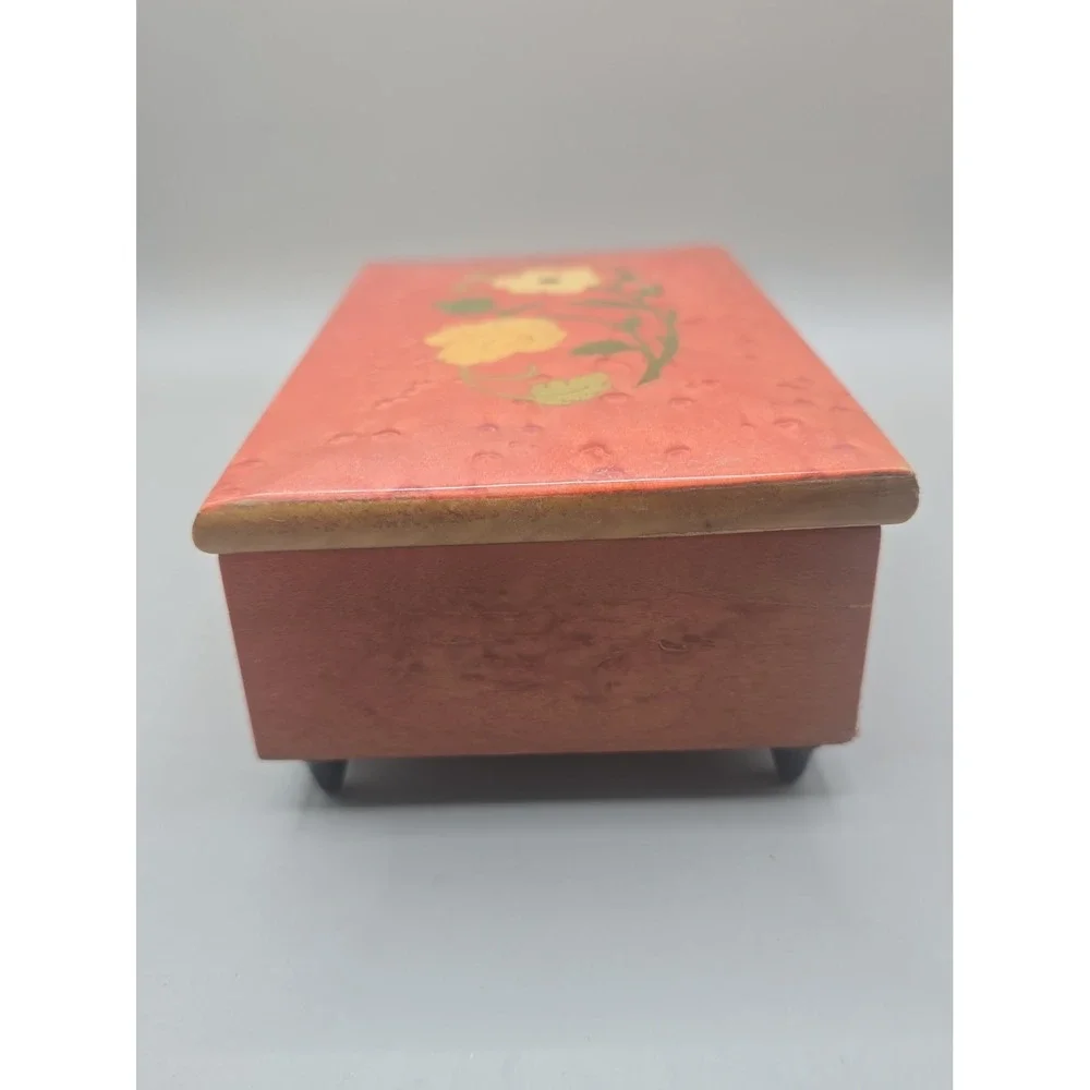 Vintage Capra Industries Wooden Music Box Inlaid Plays 'Love Story' USA Works